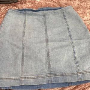 Light wash jean skirt
